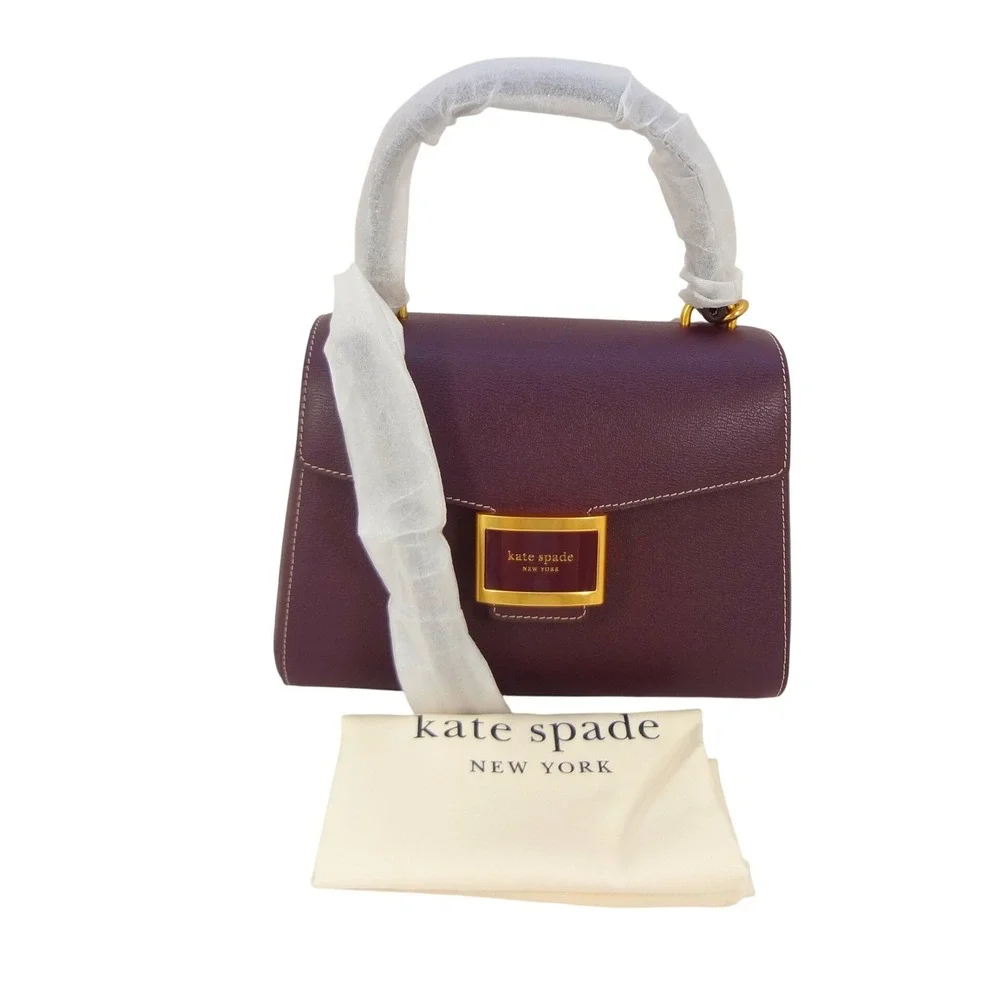 Kate Spade Katy Small Top Handle Bag‎ Deep Cherry Textured Leather KE122 NEW